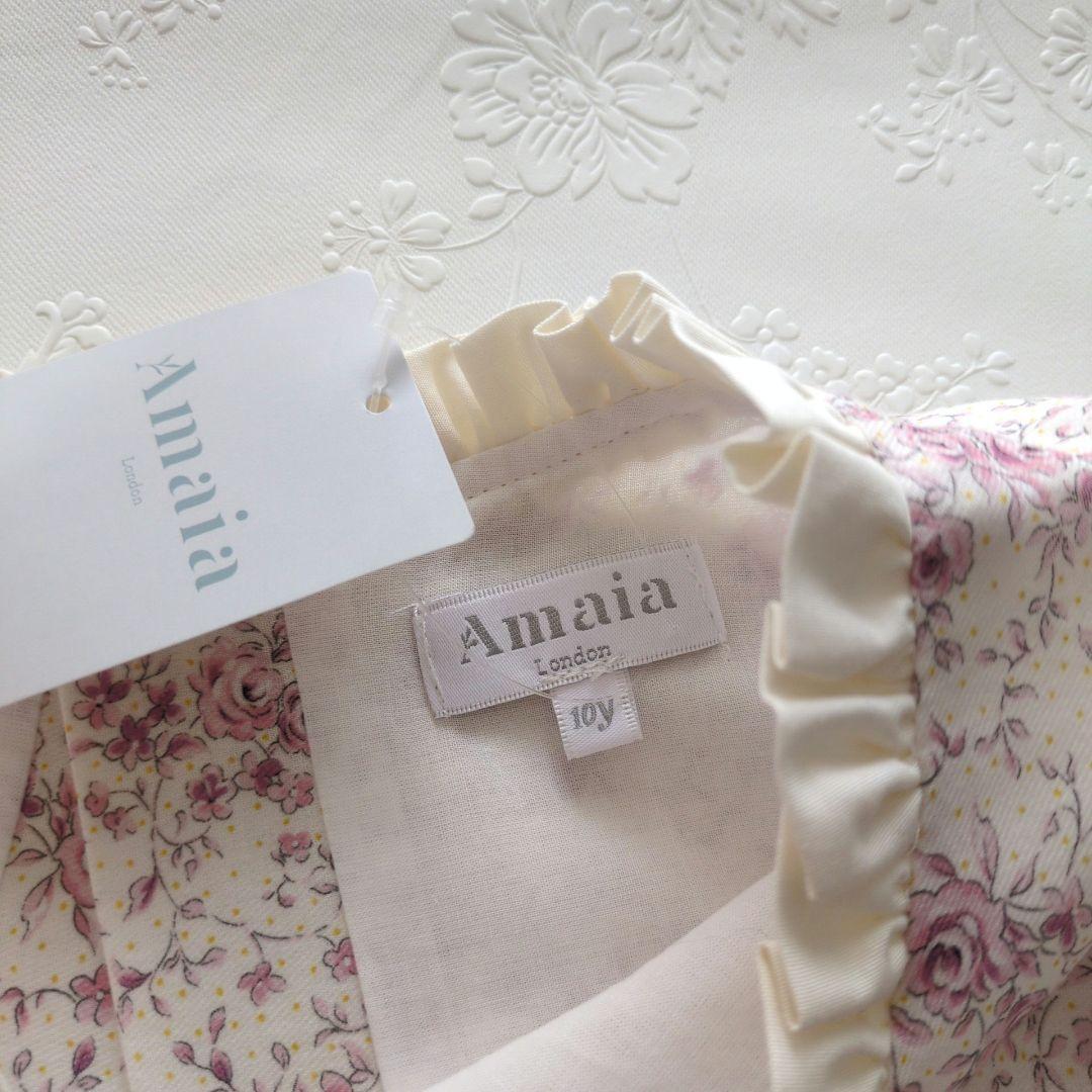新品 Amaia kids 花柄 長袖ワンピース 10y