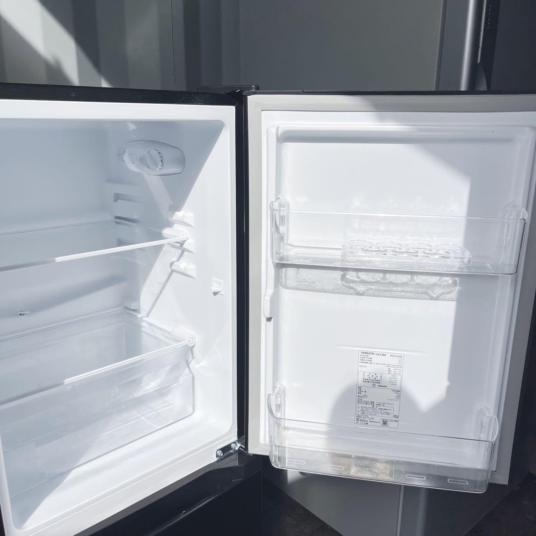 307取付無料！完動品！2025年製山善ブラック冷蔵庫・おしゃれホワイト洗濯機