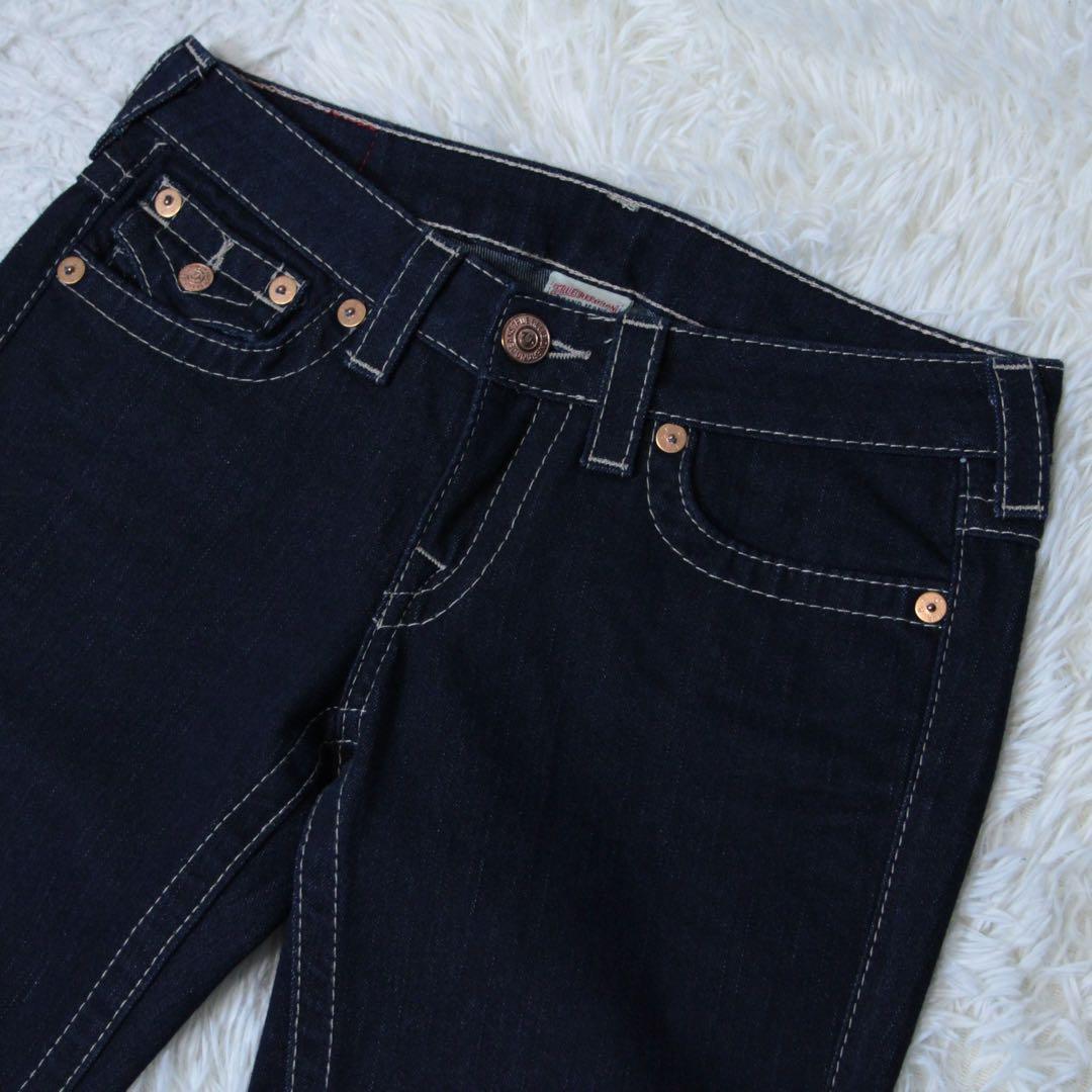 美品 TRUE RELIGION JOEY フレアデニムパンツ インディゴ 27