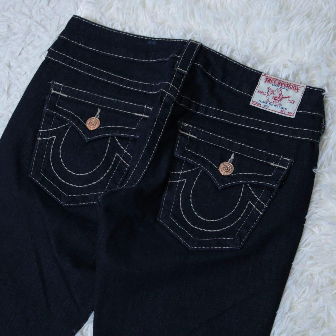 美品 TRUE RELIGION JOEY フレアデニムパンツ インディゴ 27