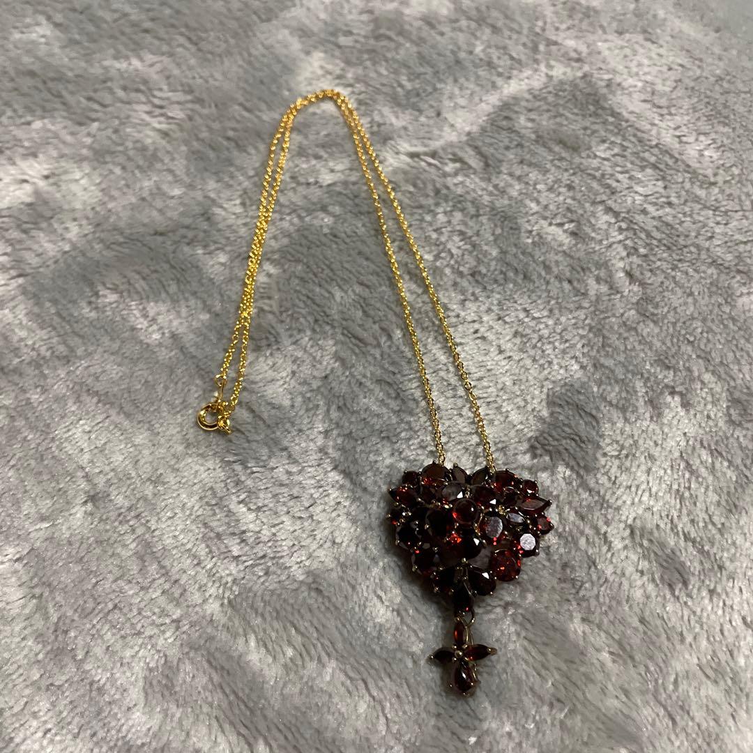 碌山　ガーネットブローチ・ペンダント