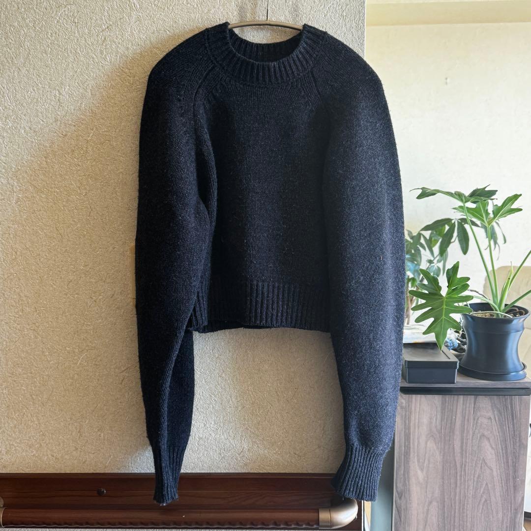 todayful Wool 100% Raglan Knit チャコールグレー