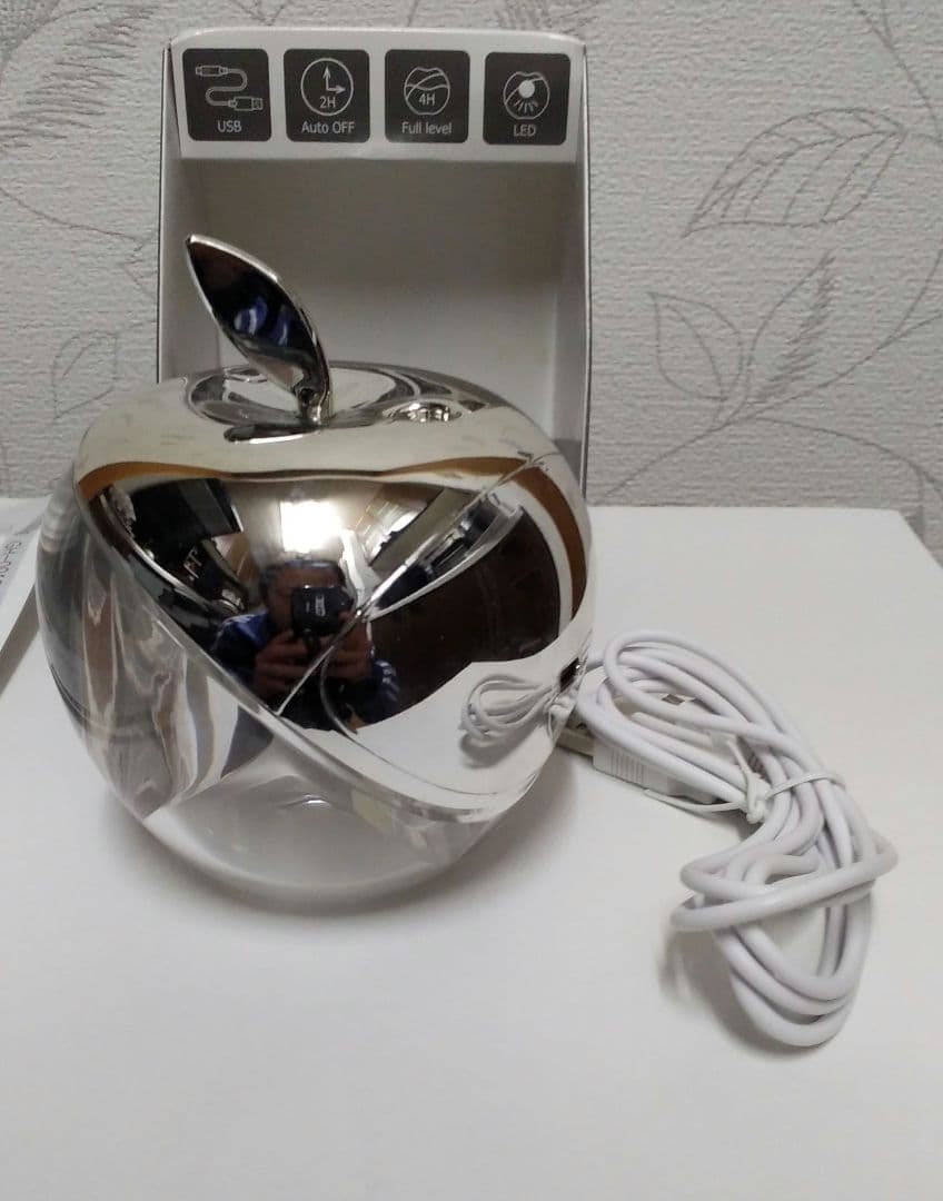 値下【新品未使用】オートタイマー付USBりんご型加湿器_パソコン等のUSB電源に