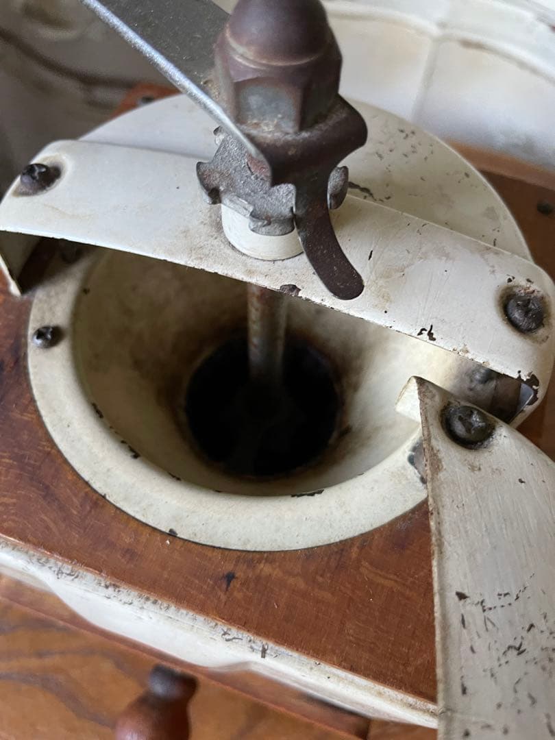 フランス　アンティーク　プジョー　コーヒーミル　アイボリー　グラインダー　メタル