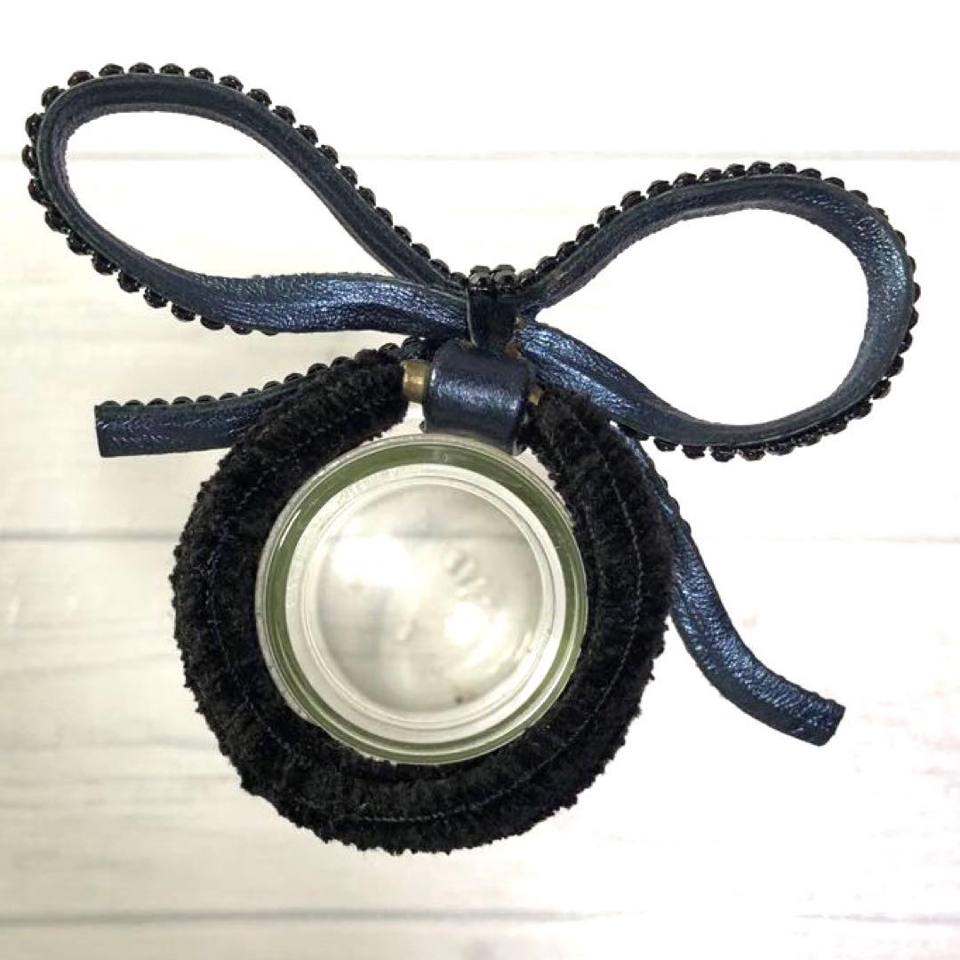 【新品・未使用】　acca アッカ　ヘアゴム　リボン　ブラック　クリスタルガラス