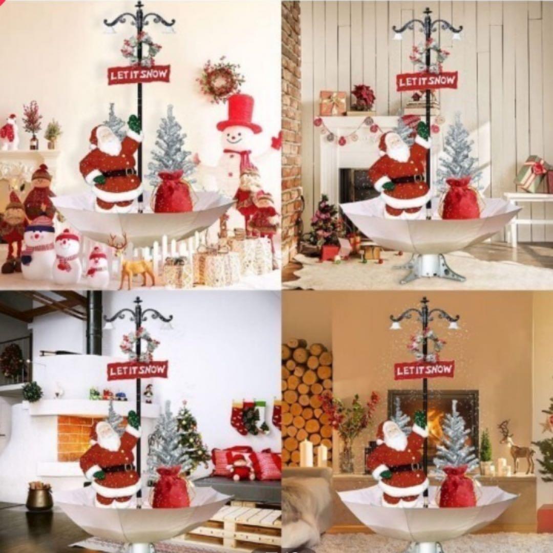 【新品・豪華170cm】雪が降るクリスマスツリー　サンタ/LEDライト/音楽