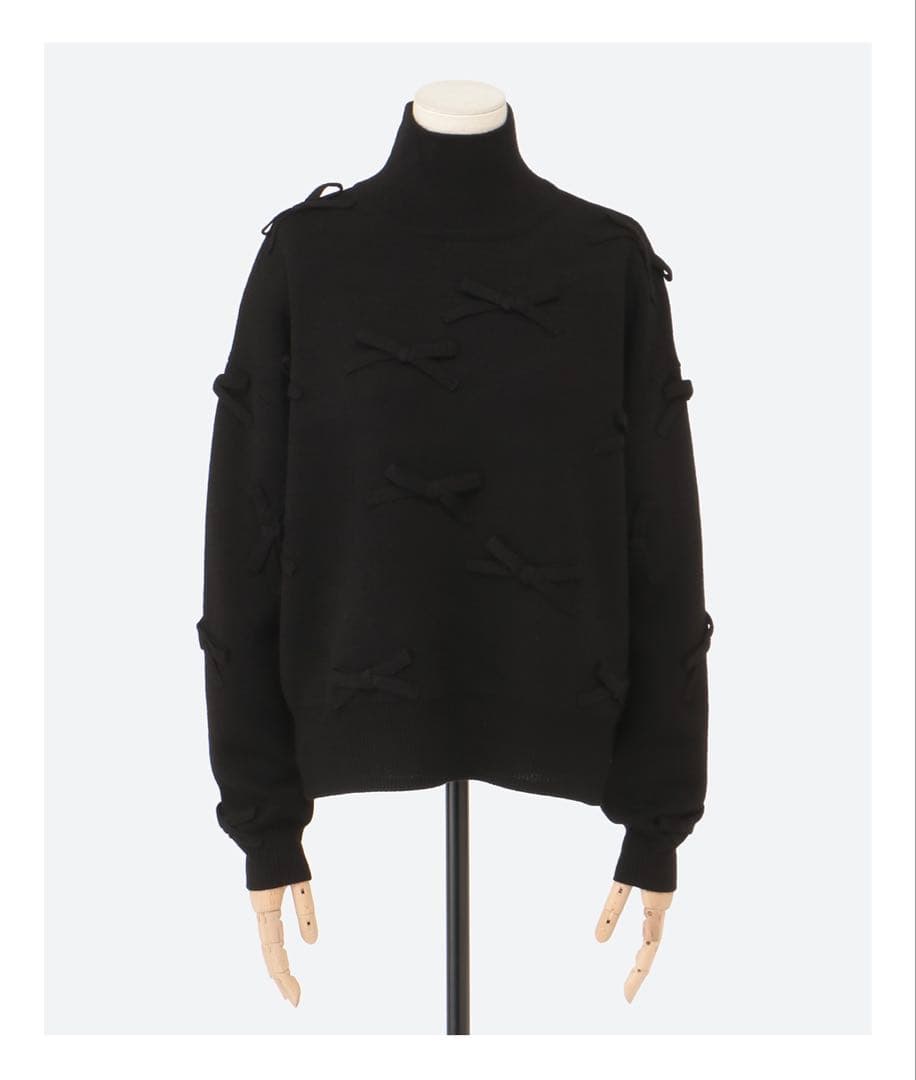 ツルバイマリコオイカワ Cupid ブラック 黒 リボン ニット TSURU