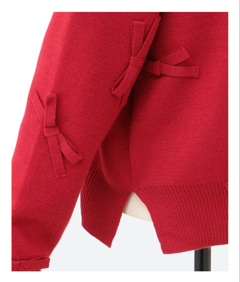 ツルバイマリコオイカワ Cupid ブラック 黒 リボン ニット TSURU