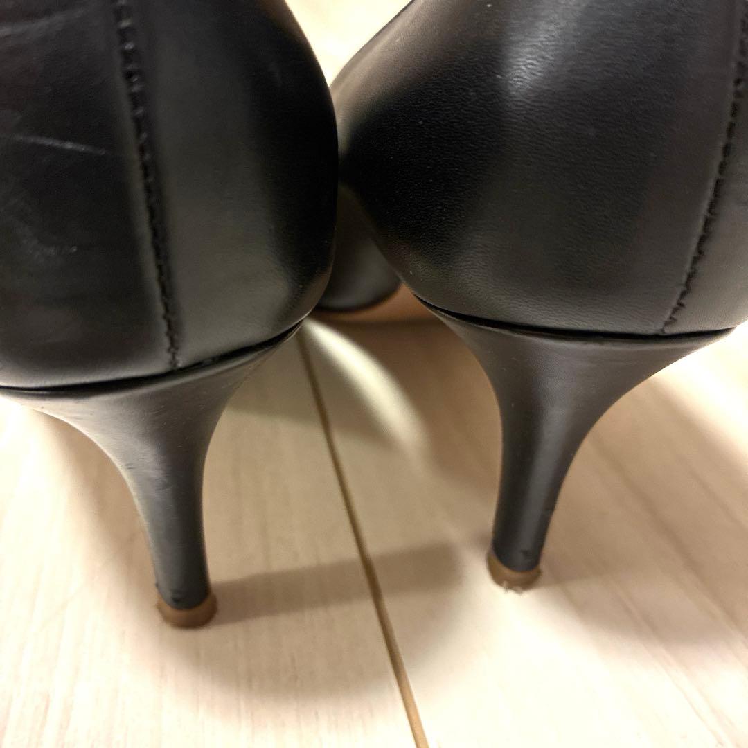 ペリーコ　パンプス　7㎝　黒　レザー