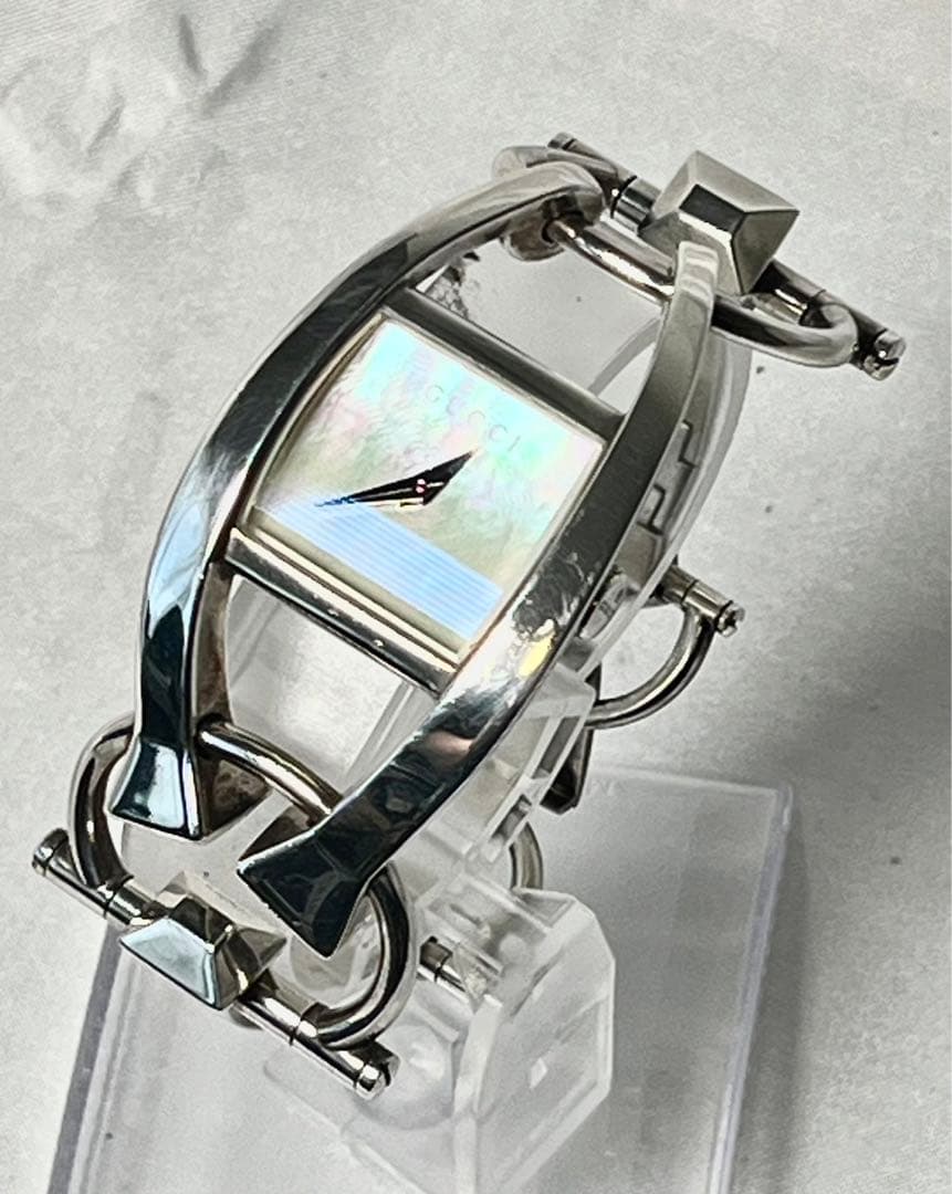 GUCCI グッチ キオド123.5 SV925 電池交換済 時計シェル文字盤