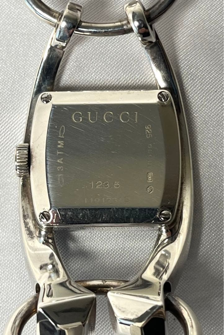 GUCCI グッチ キオド123.5 SV925 電池交換済 時計シェル文字盤