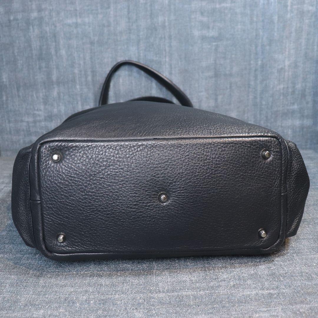 未使用級 SEEKER シュリンクレザー ドレープトートバッグ ネイビー 本革