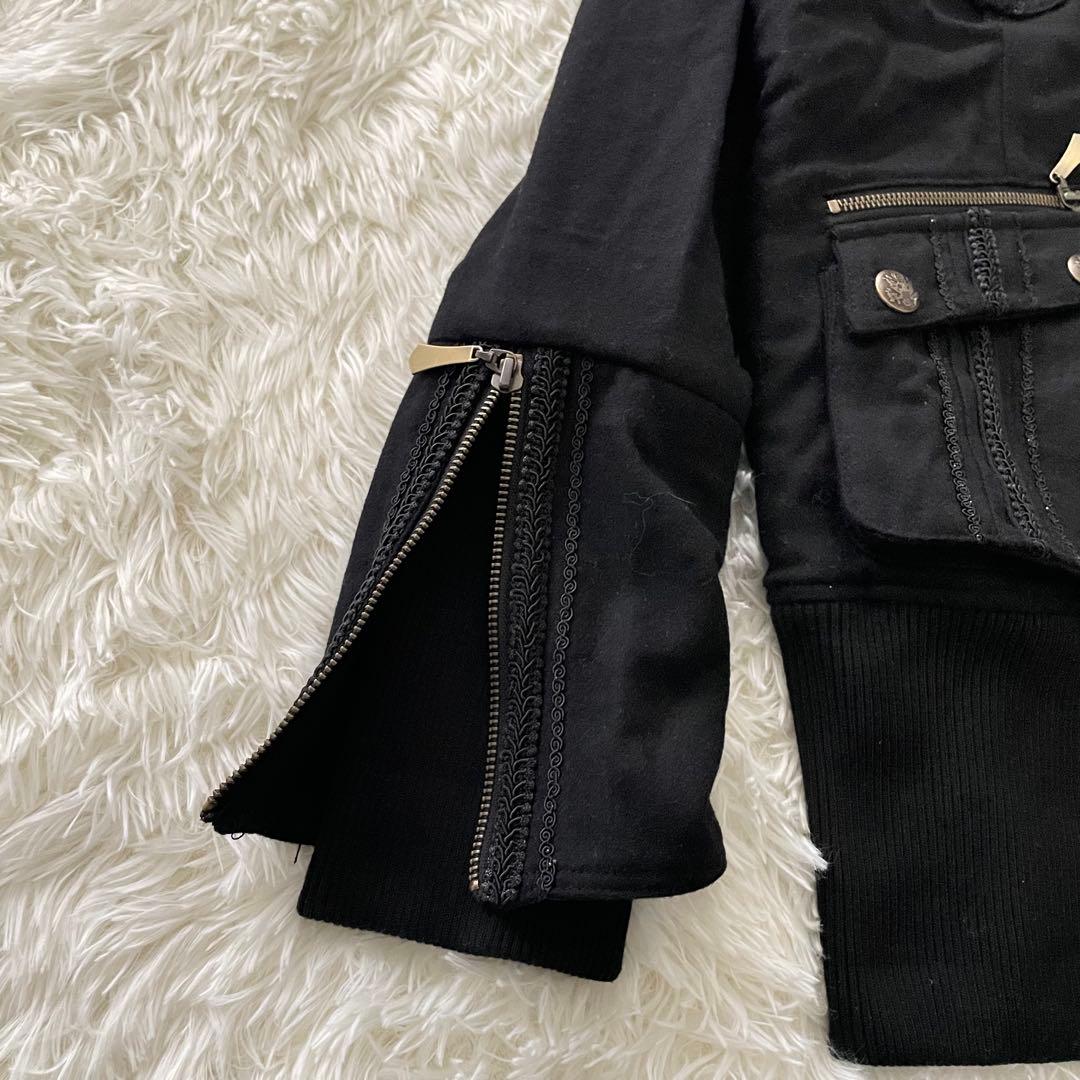 ローゼンカヴァリエ ミリタリーコート メタルボタン 刺繍 黒