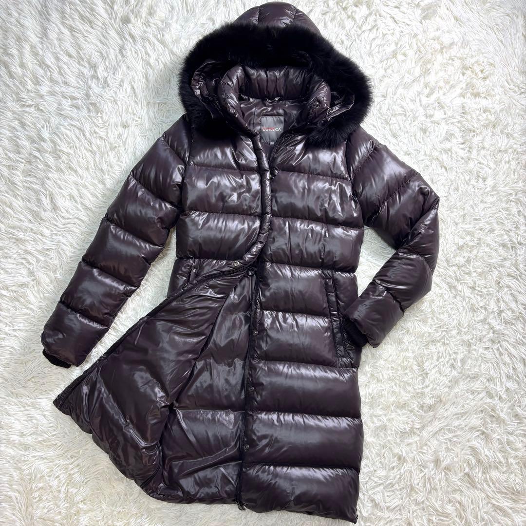 デュベティカ ダウンコート Deneb フォックスファー 2WAYブラウン L