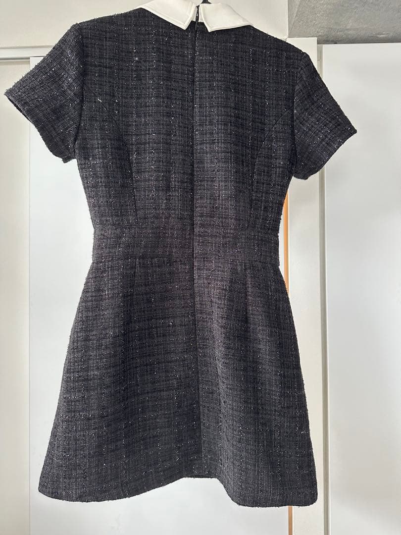 m*♡様 【Randy】ブラックツイードミニワンピース 半袖