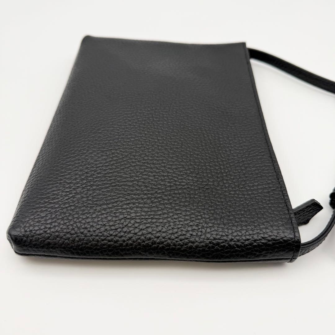 【極美品】HushTug サコッシュ ショルダーバッグ レザー 調整可 ブラック