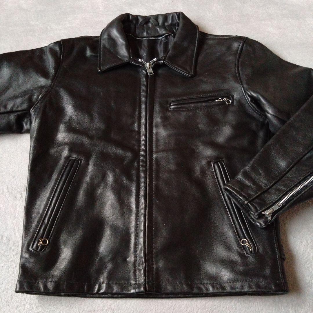 Schott ブラック レザー シングル ライダース ジャケット サイズ36