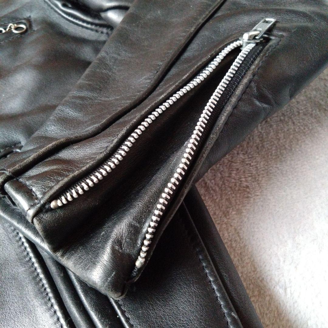 Schott ブラック レザー シングル ライダース ジャケット サイズ36