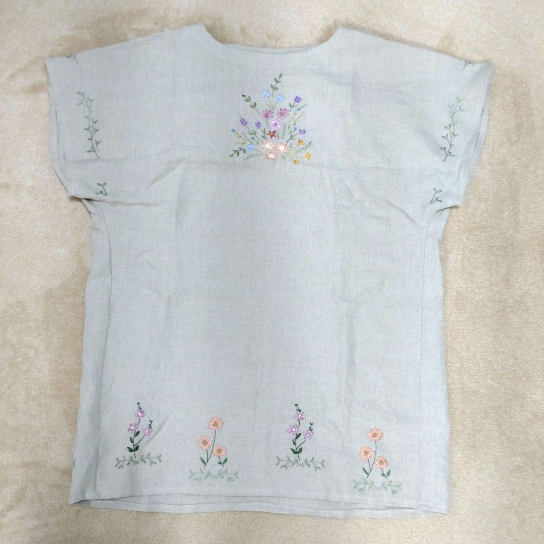 刺繍エプロン　バッグ　チュニック