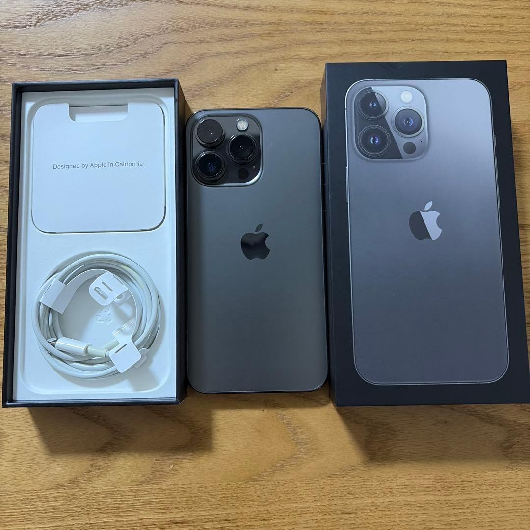 超美品 Phone13pro 256GB グラファイト黒　両面コーティング済