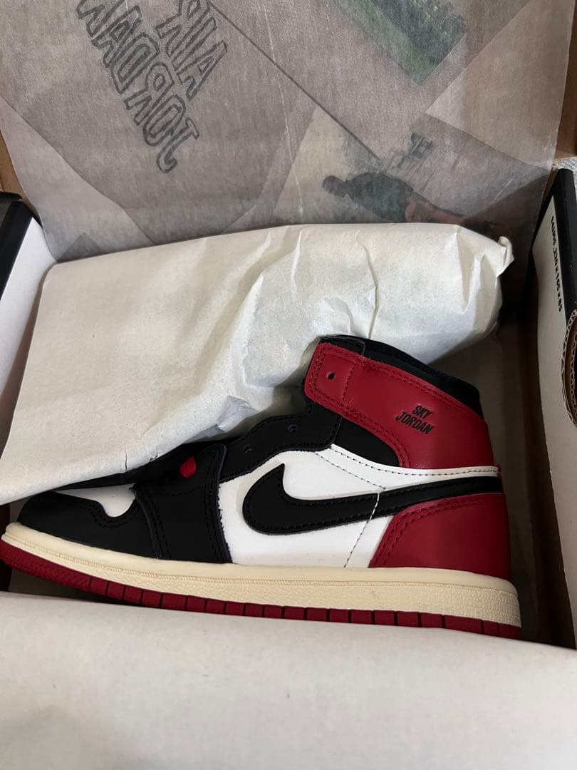 つま黒　キッズ　NIKEジョーダン 1 レトロ ハイBlack ToeOG