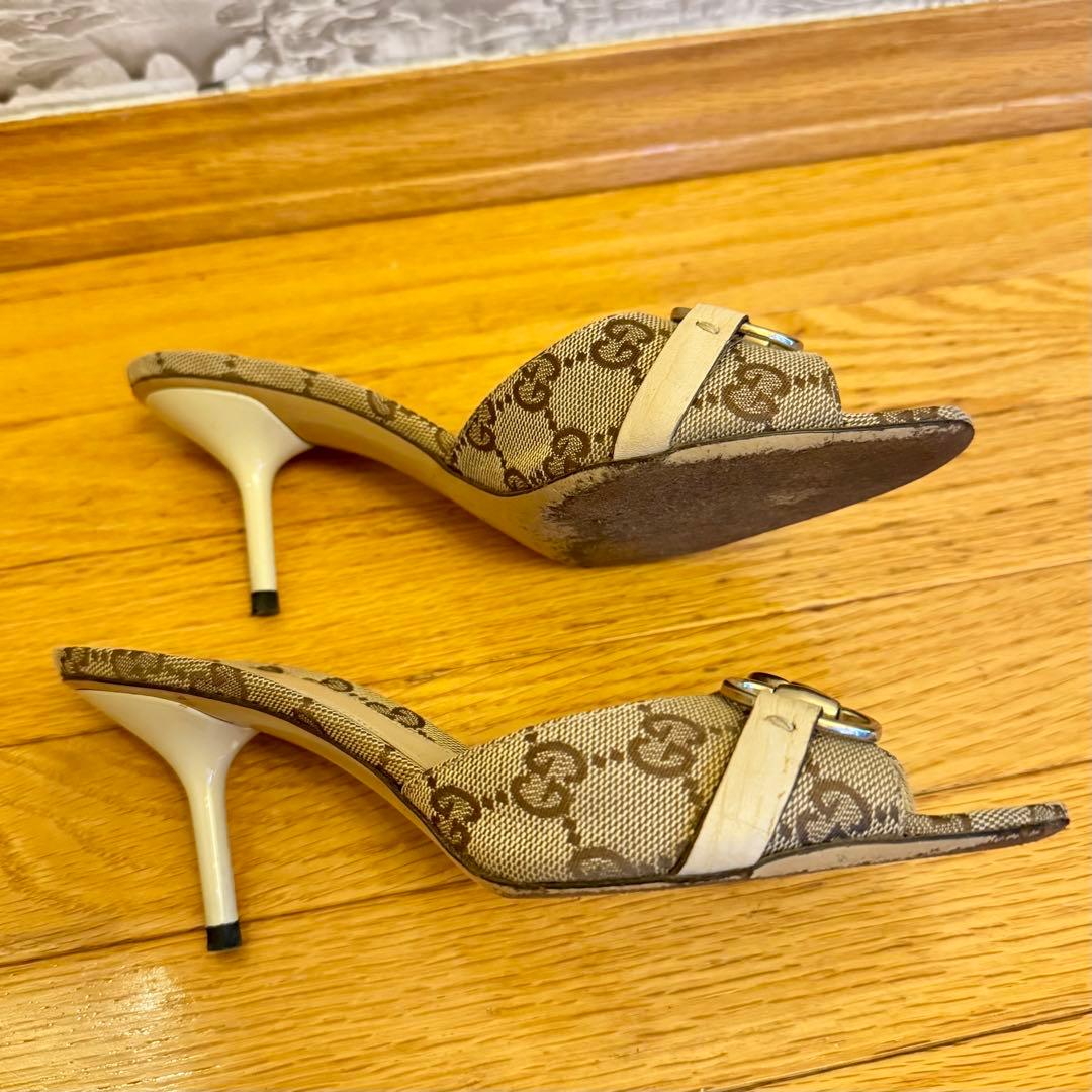GUCCI サンダル ベージュ 5センチヒール
