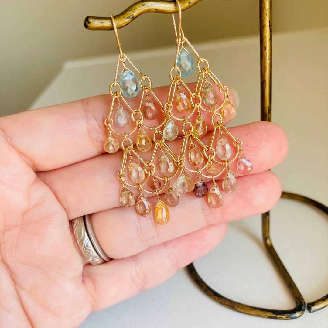 ジルコンのシャンデリアピアス