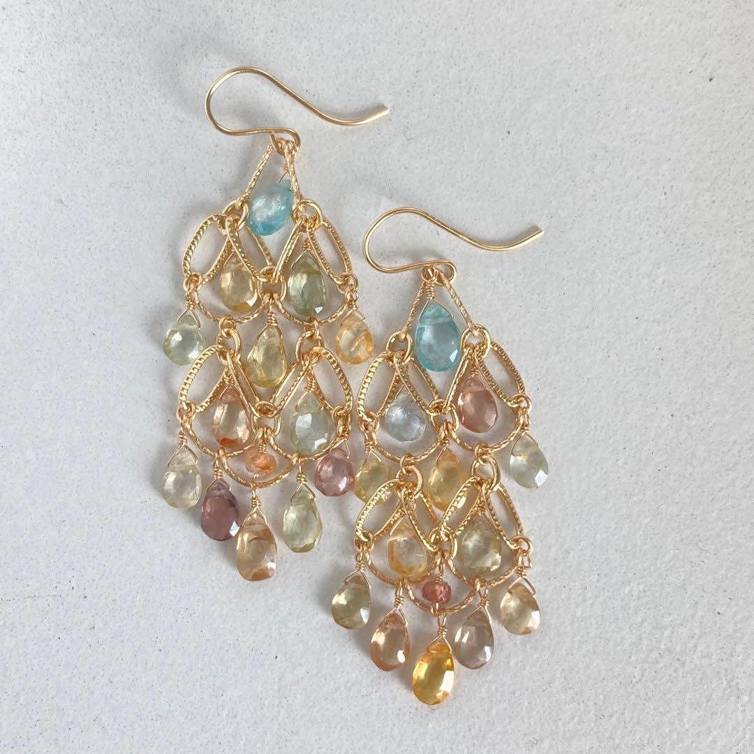 ジルコンのシャンデリアピアス