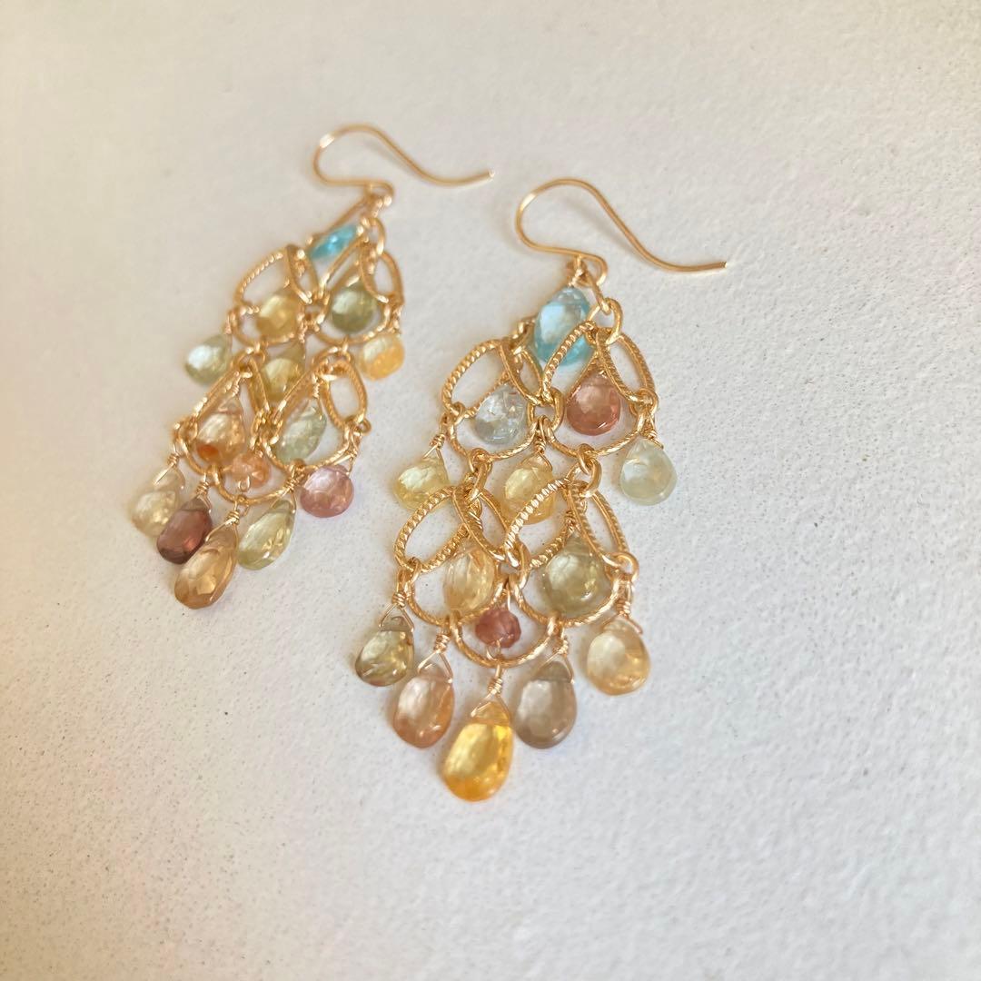 ジルコンのシャンデリアピアス