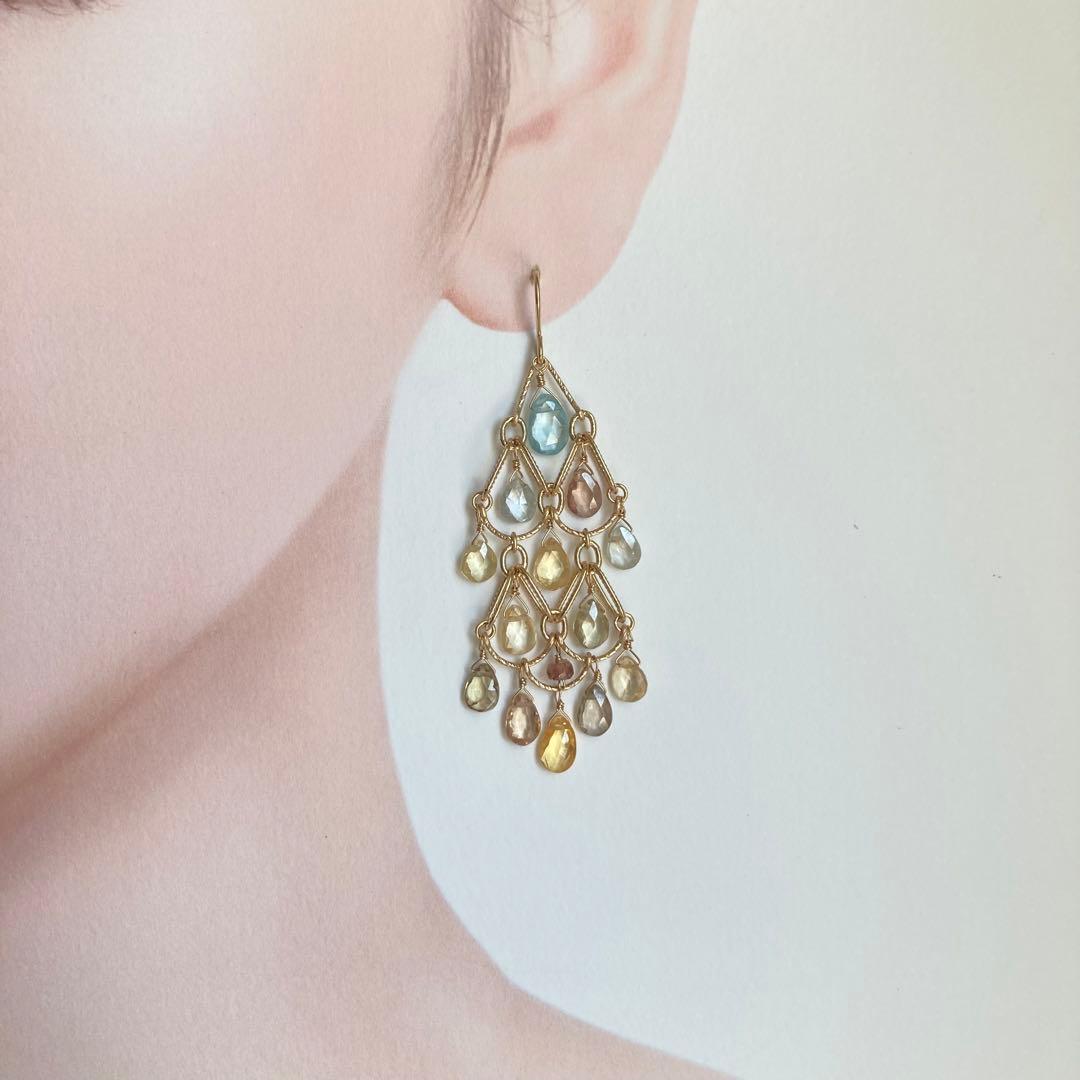 ジルコンのシャンデリアピアス