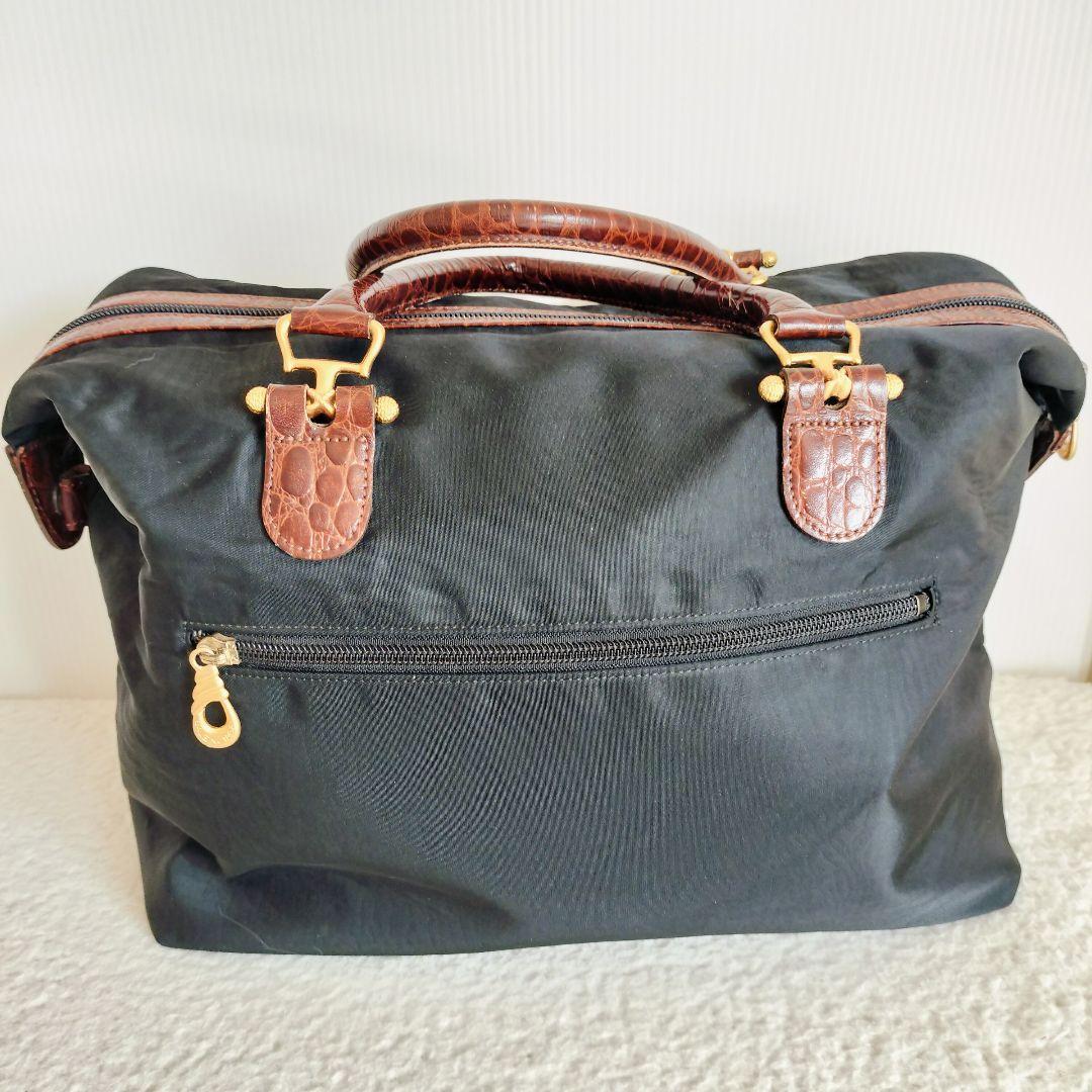 美品☆BALENCIAGA バレンシアガ☆ボストンバッグ 黒×ブラウン