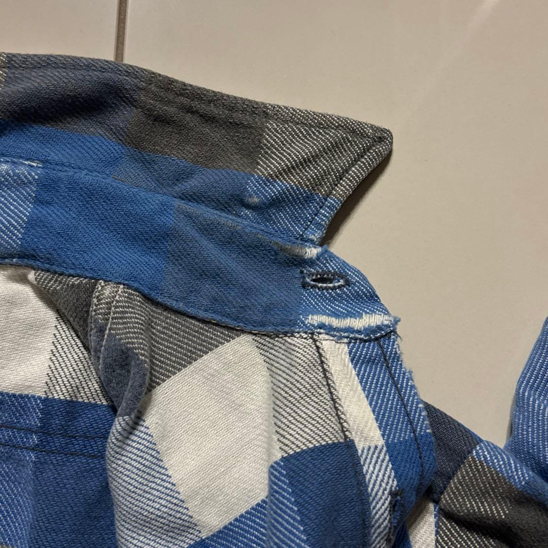 雰囲気◎ 70's〜80's FIVE BROTHER フランネル 青黒白