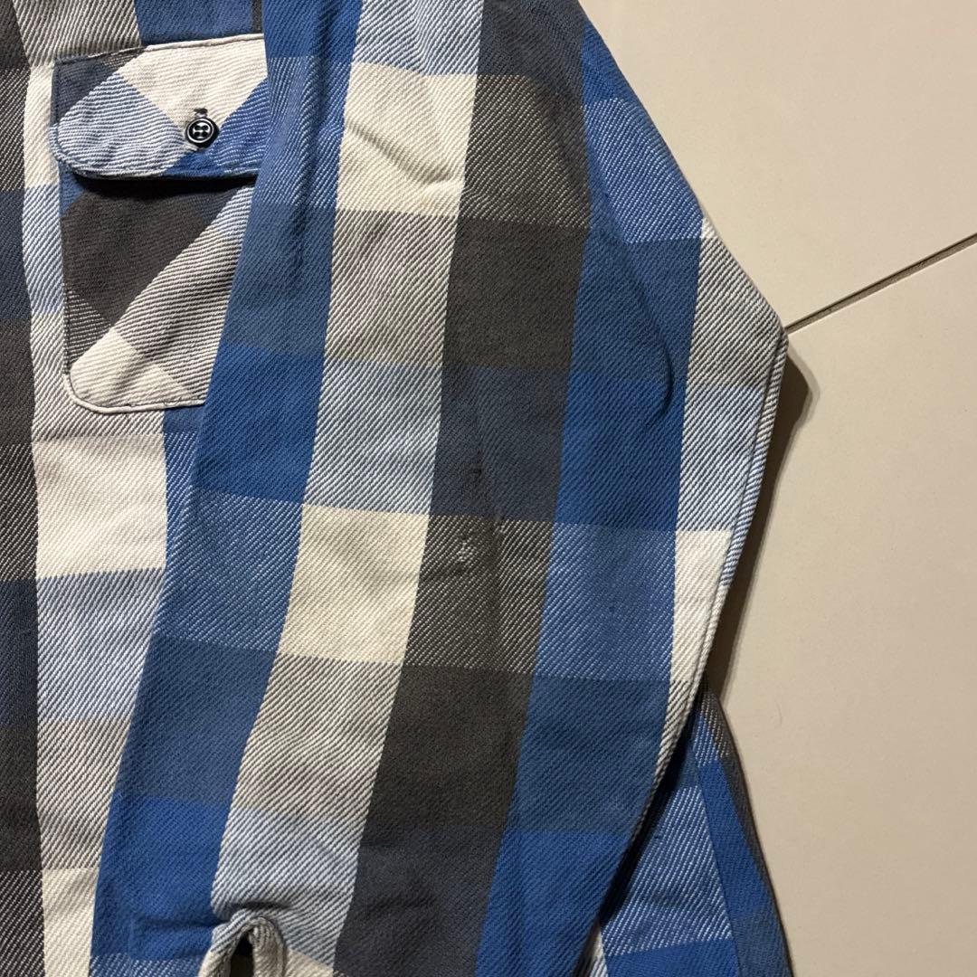 雰囲気◎ 70's〜80's FIVE BROTHER フランネル 青黒白