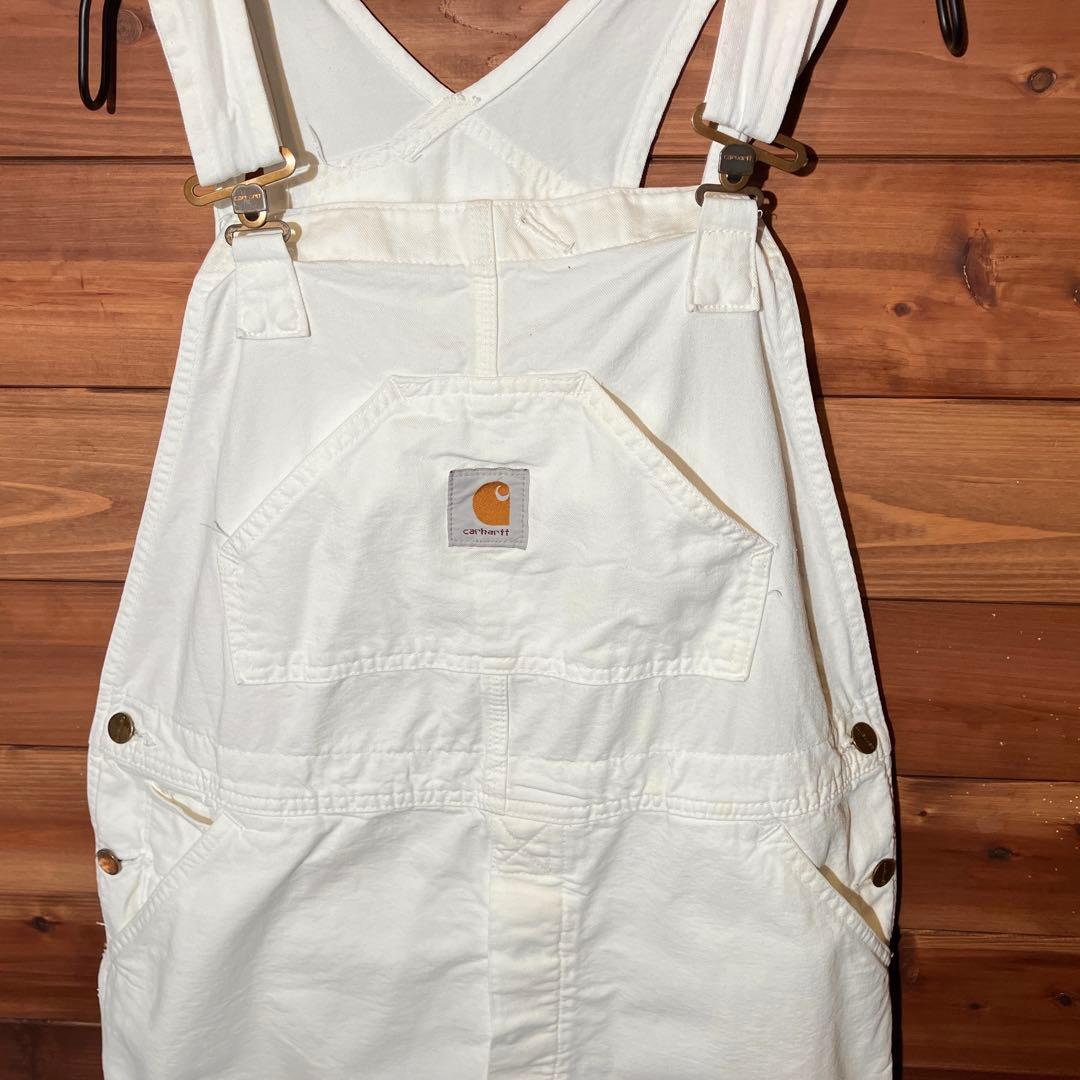 日本製　カーハート ホワイト　オーバーオール　つなぎ　ワークジャケット
