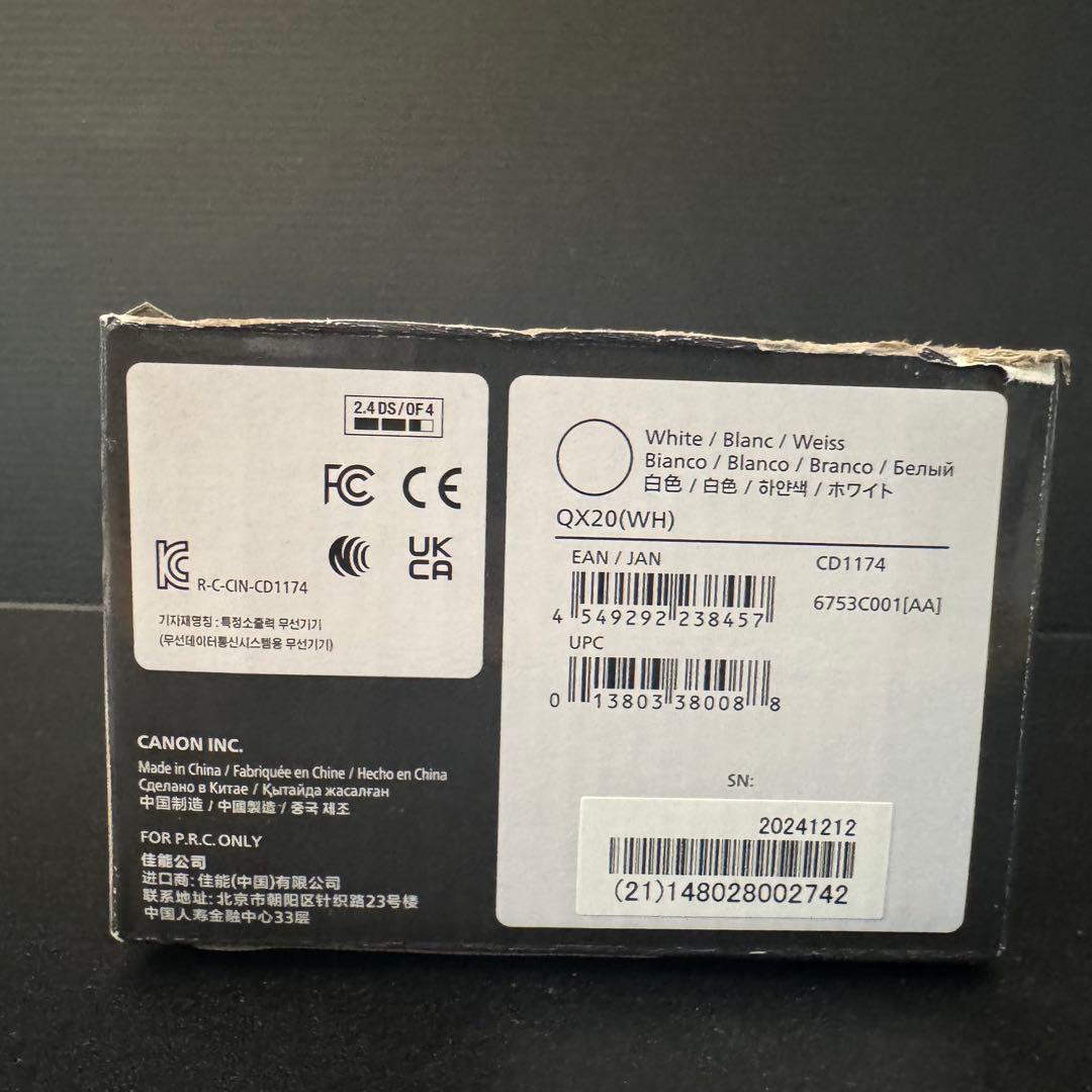 【美品】Canon SELPHY QX20 ホワイト ミニフォトプリンター