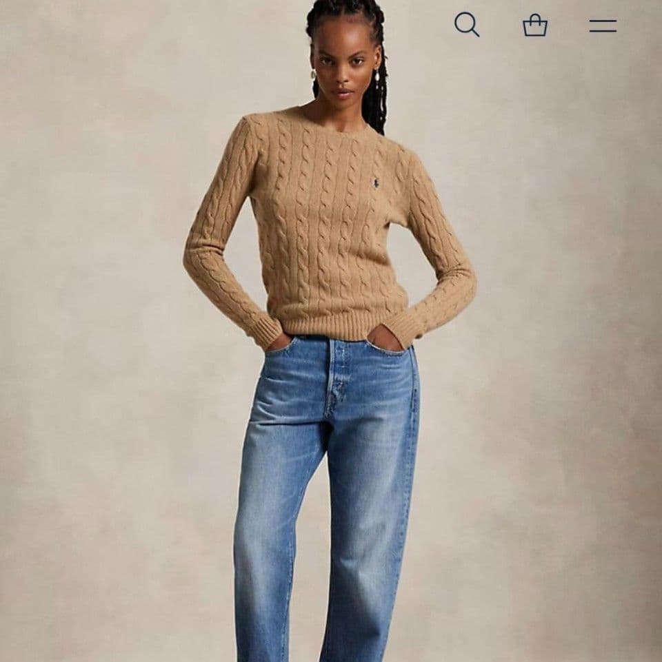 Polo Ralph Lauren ケーブル デザインコットンニットセーター　L