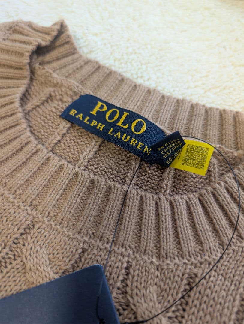 Polo Ralph Lauren ケーブル デザインコットンニットセーター　L