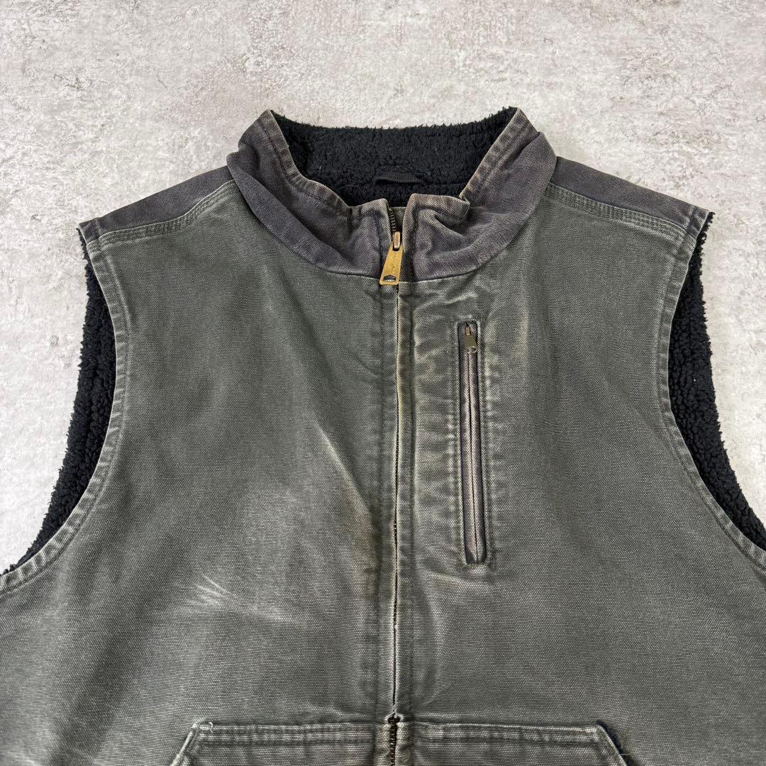 レアカラー■carhartt カーハート【L】ダックベスト モスグリーン 雰囲気