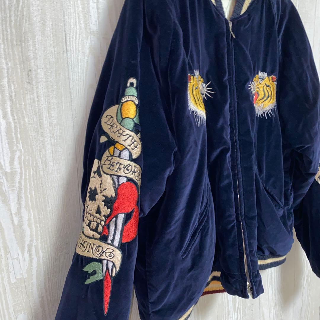 港商　スカジャン　別珍　特大　希少　XL