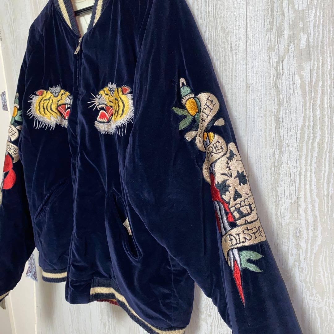 港商　スカジャン　別珍　特大　希少　XL