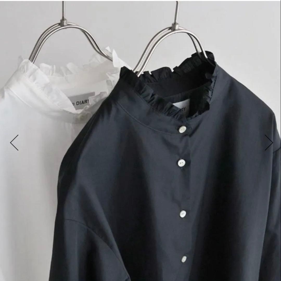 STAMP AND DIARY 100/1高密度ブロード フリルブラウス