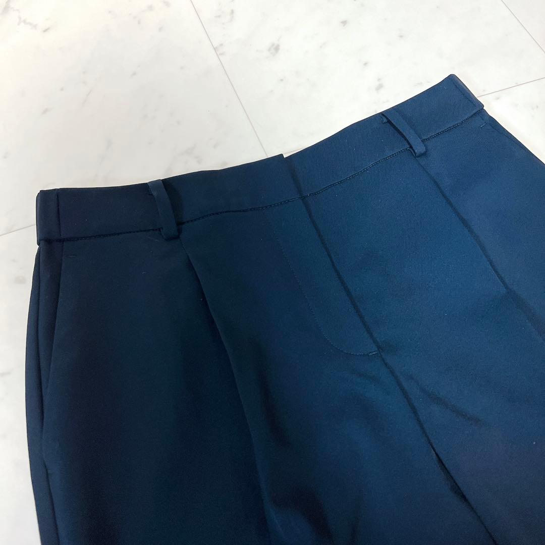 PLST プラステ パンツスーツセットアップ ノーカラー ネイビー Lサイズ