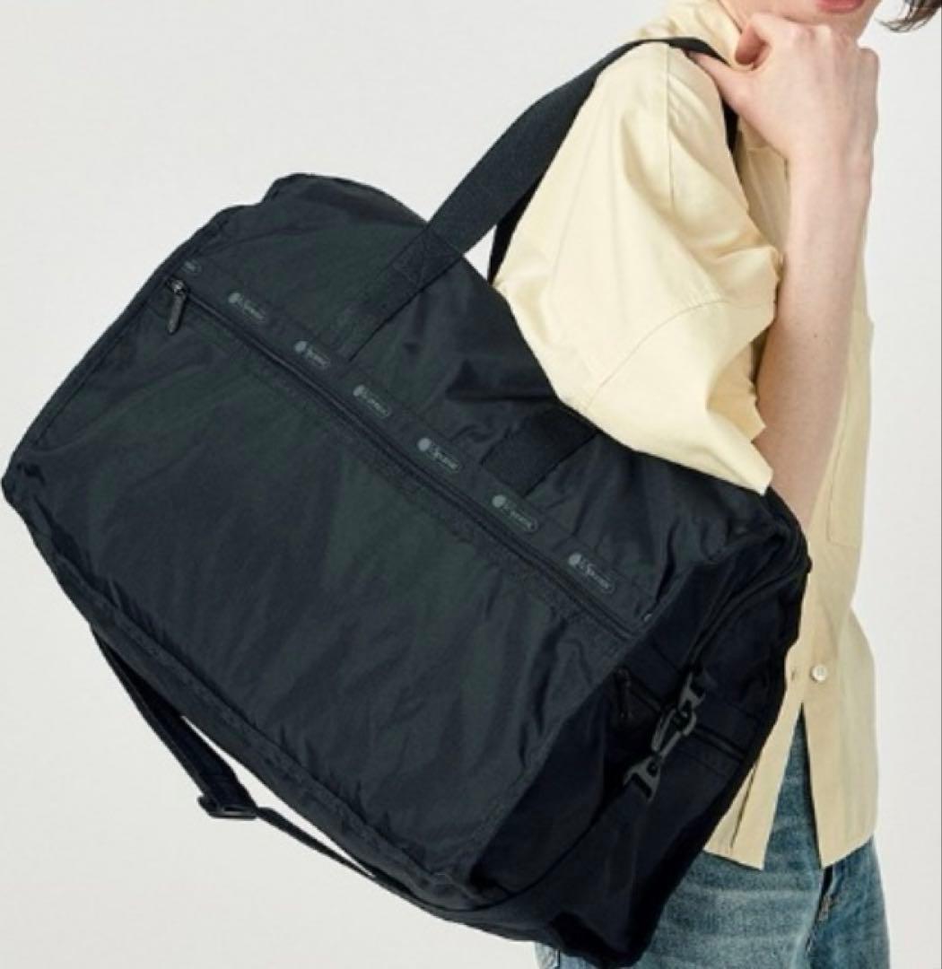 【美品】LeSportsac レスポートサック 大きめボストンバック 黒