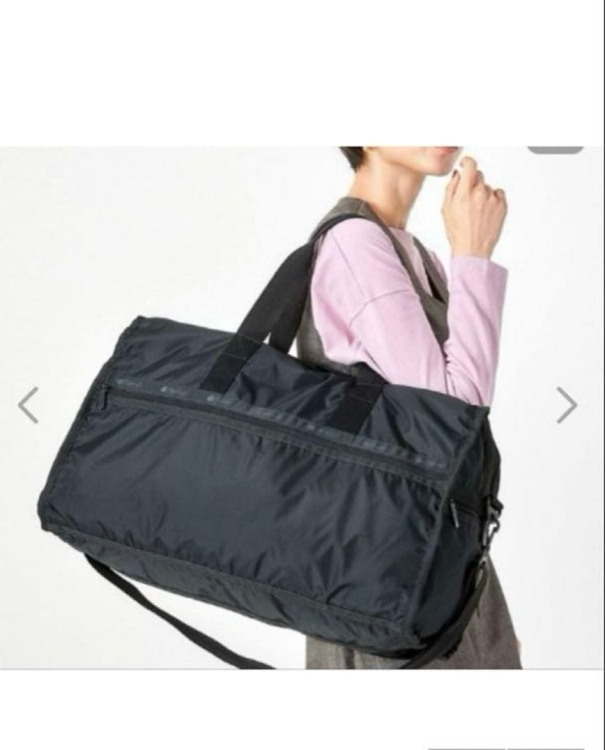 【美品】LeSportsac レスポートサック 大きめボストンバック 黒