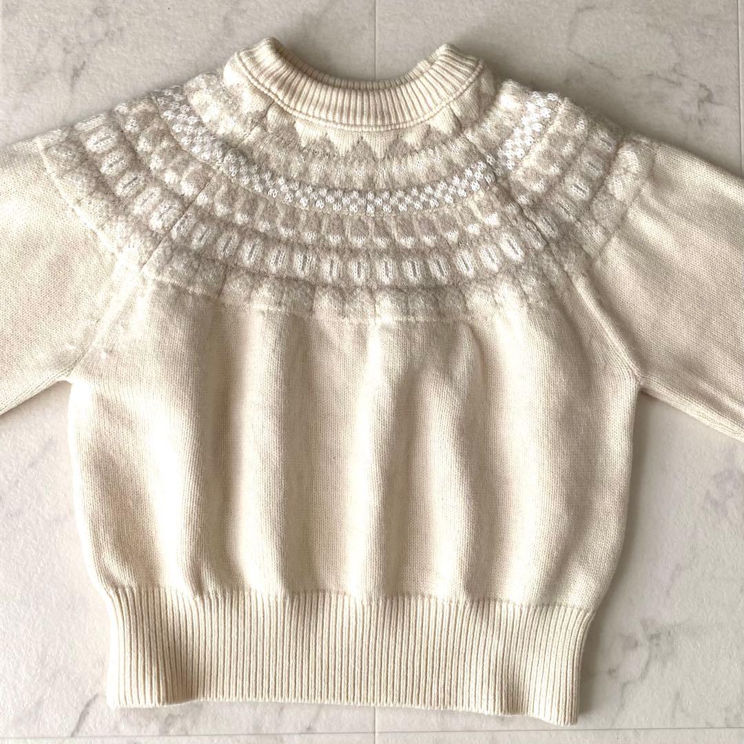 美品.定価2.7万☆シップス アルパカ混 ノルディック柄 クルーネックニット