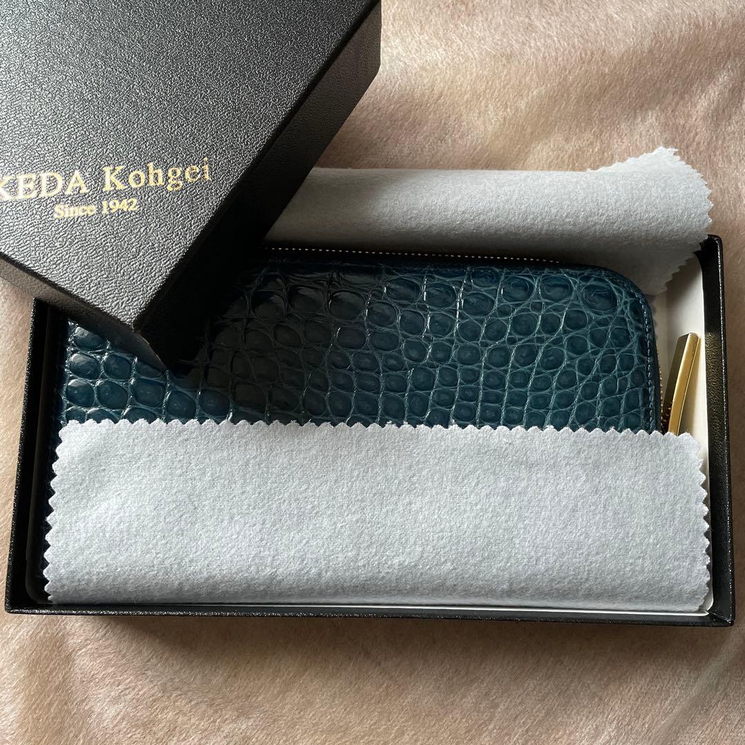 【美品】【専用です】池田工芸　クロコダイルレザー　長財布　限定色　ターコイズ