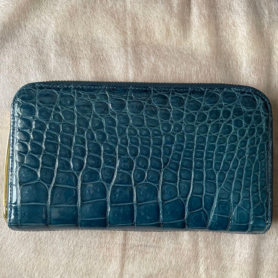【美品】【専用です】池田工芸　クロコダイルレザー　長財布　限定色　ターコイズ