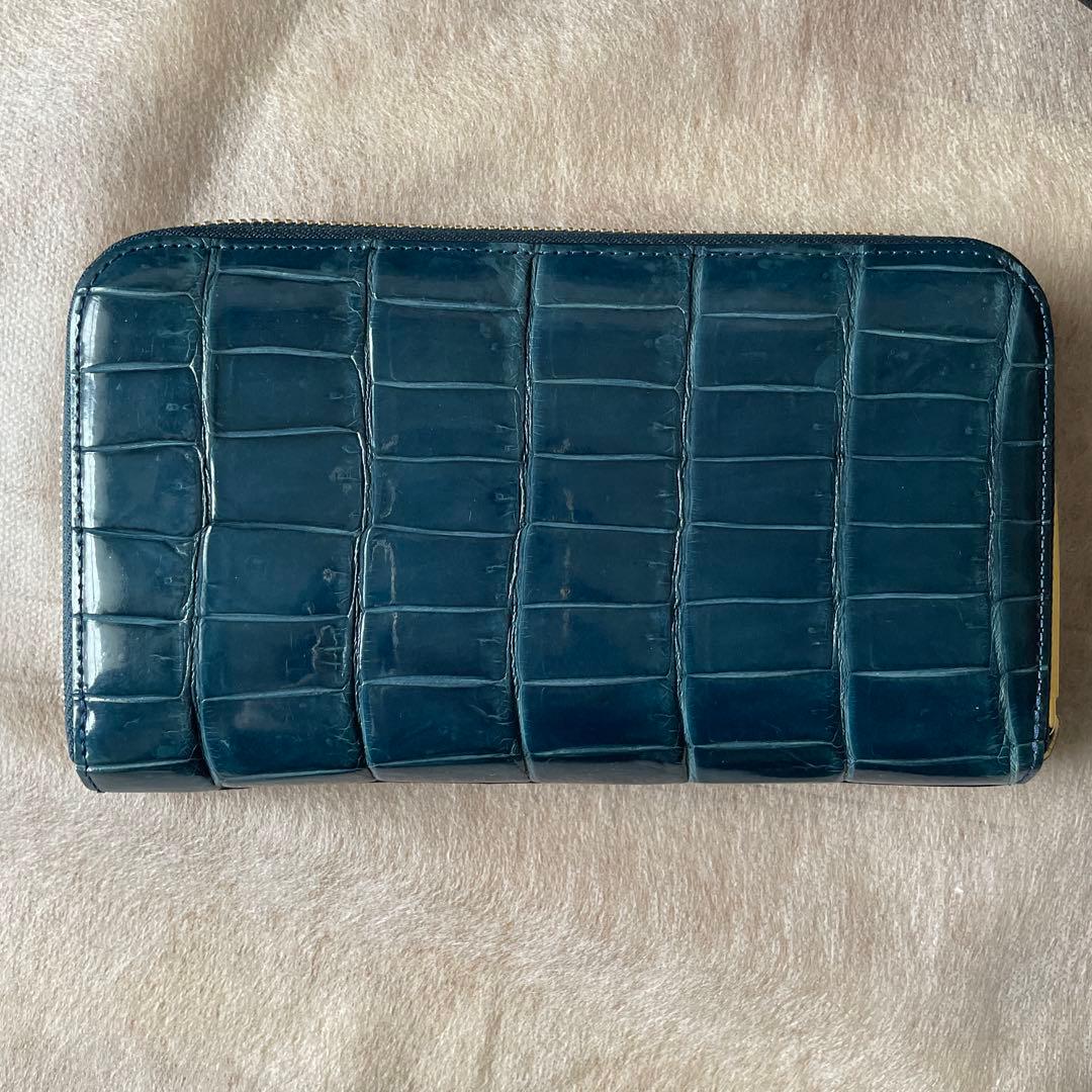 【美品】【専用です】池田工芸　クロコダイルレザー　長財布　限定色　ターコイズ