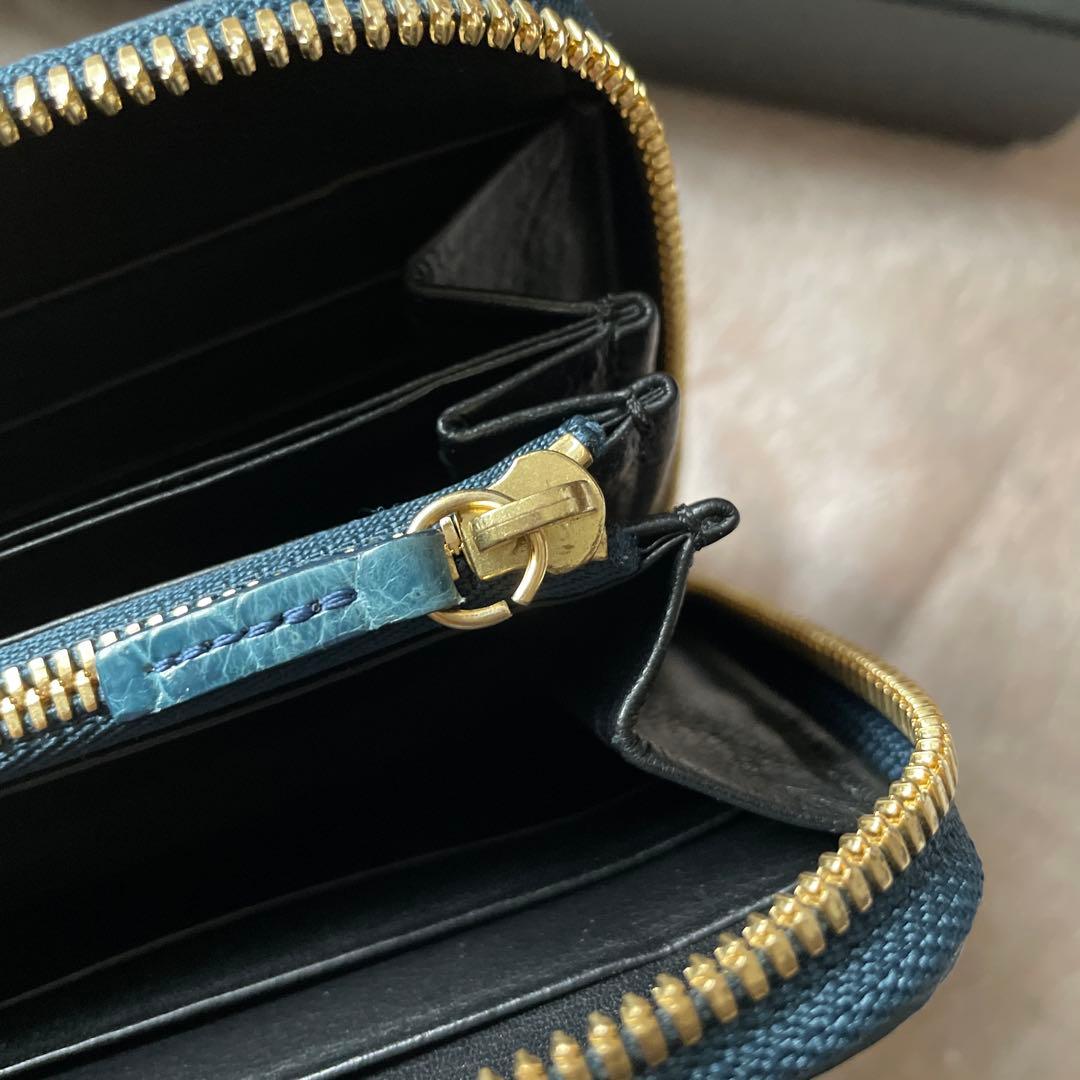 【美品】【専用です】池田工芸　クロコダイルレザー　長財布　限定色　ターコイズ