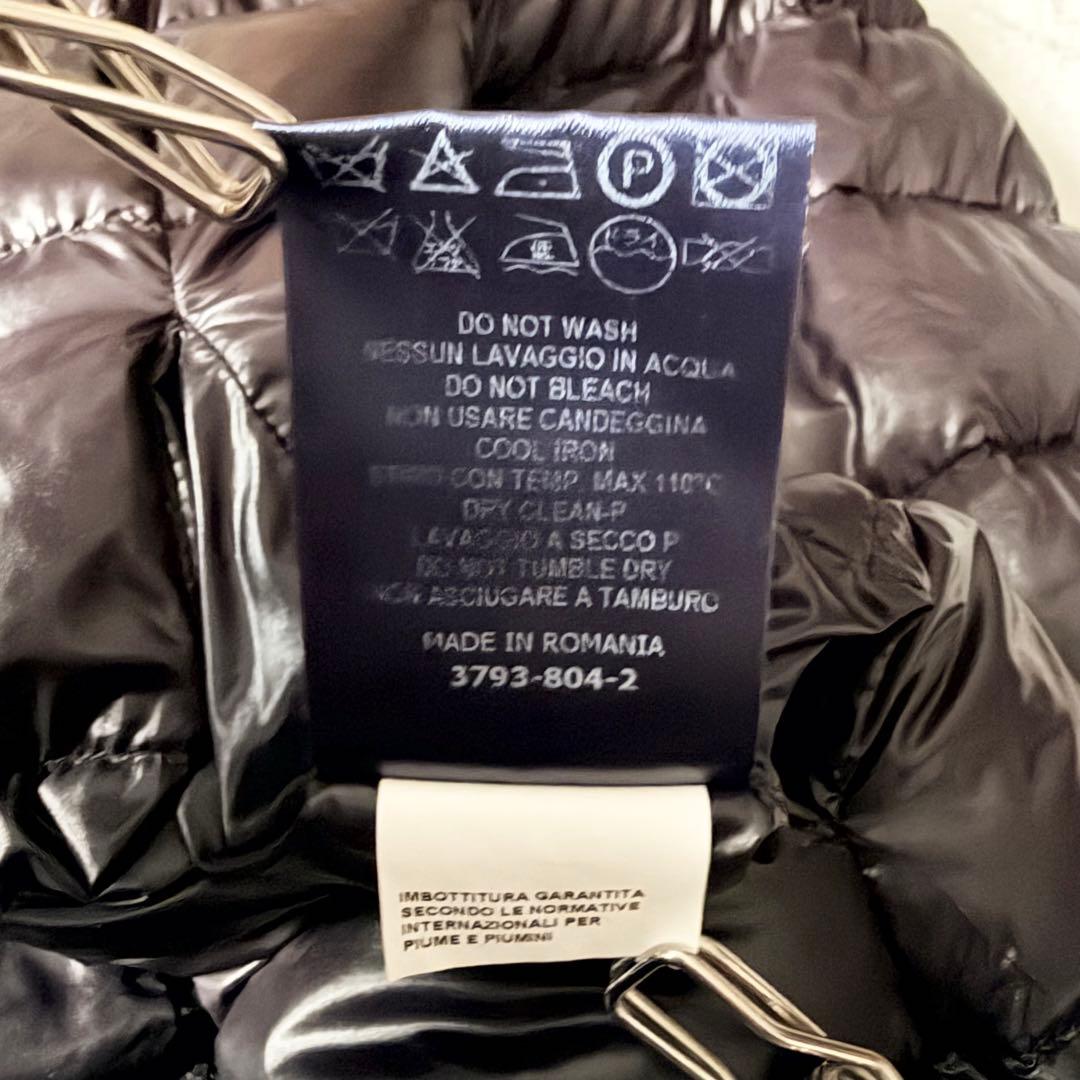 6219 美品✨ ヘルノ ハイネックリブダウンコート 44 ブラック 異素材切替